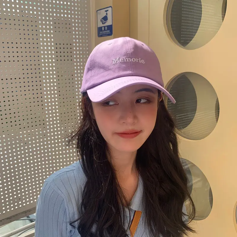 帽子女夏天香芋紫鸭韩版休闲百搭情侣帽刺绣弯檐子现货棒球帽棉质