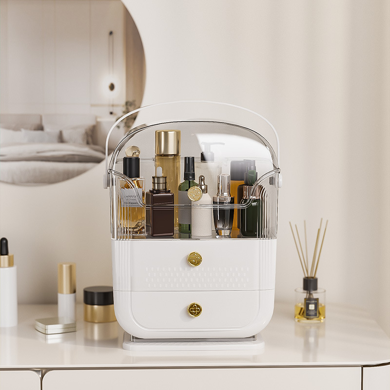 化妆品收纳盒梳妆台桌面抽屉式护肤品置物架多功能家居用品化妆盒