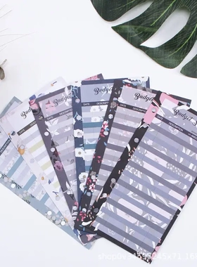 现金预算卡手写标签指示彩色白蓝色不干胶贴纸字母便利贴索引A6