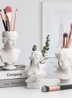 北欧小卫树脂艺术头像摆件阿里阿德人物雕塑客厅酒柜家居装饰花瓶