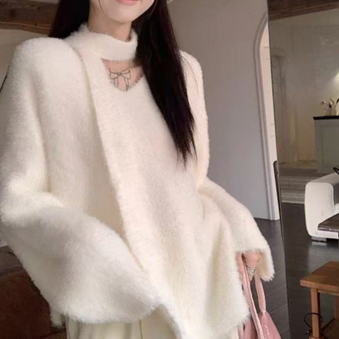 韩版宽松慵懒风软糯仿貂