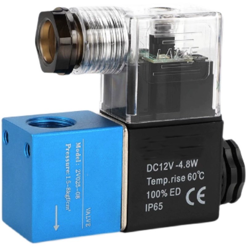 气动阀2Vc025-08二位二通电磁阀一进一出220线圈12伏控制换向阀24