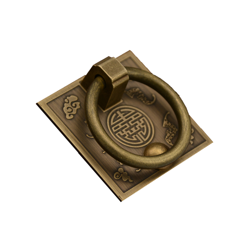 方形加厚实心仿古纯铜铜拉w手屏风门窗配件把手柜门抽屉中式拉环