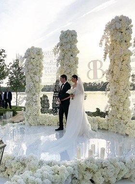 镜面地毯 婚庆婚礼白色烤漆镜面纸tF台秀舞台背景布置白色镜面地