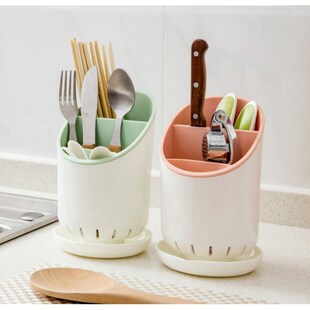 圆形筷子沥水架置物架筷子笼多功能厨房餐具收W纳架 筷子筒
