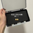 耳钉耳坠收纳盒小型首饰盒多卡位海绵孔防尘便携饰品展示框收纳盒