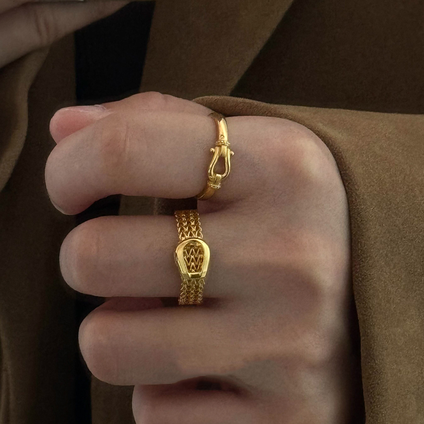 秋冬复古马蹄扣表带戒指女