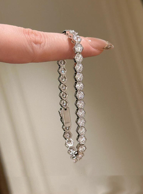 中古爆闪六边形手链女轻奢小众