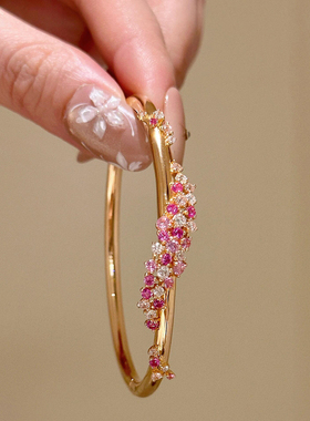 新年新中式粉黛缠花手镯女