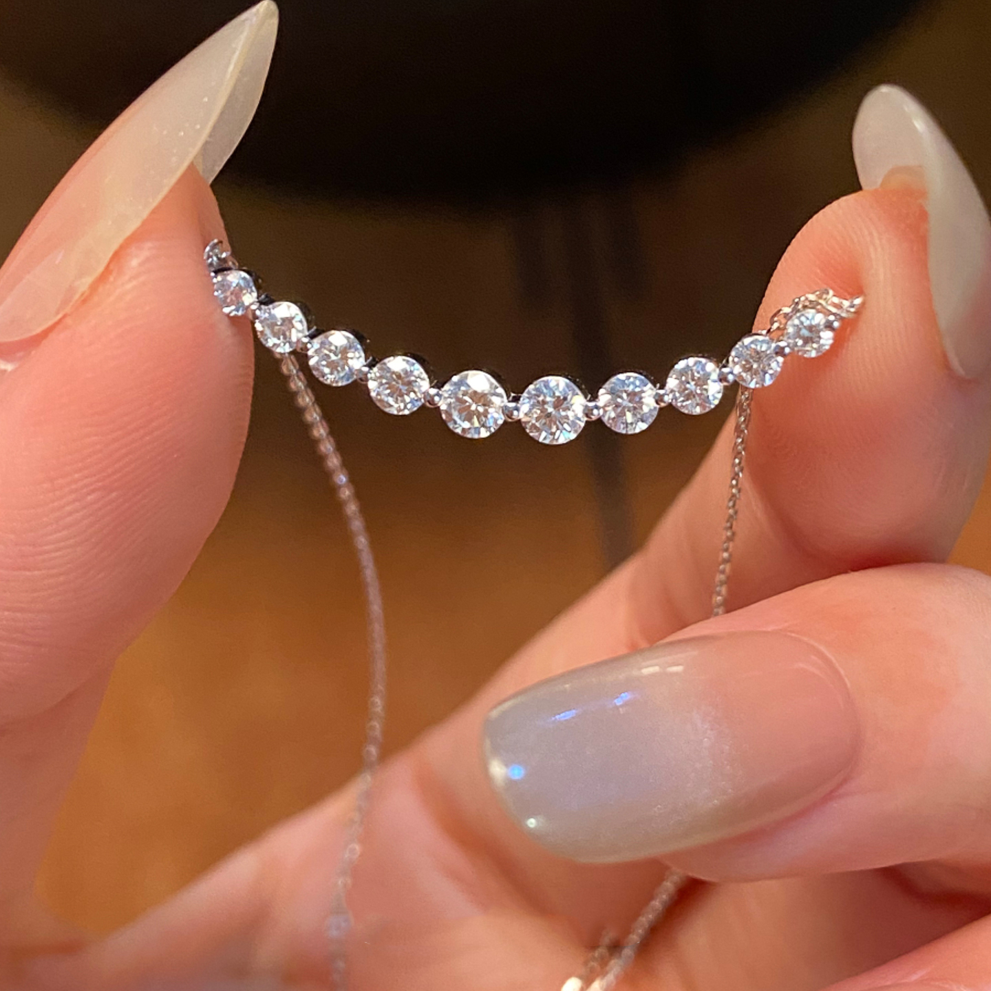 极简爆闪微笑仿排钻项链女配饰