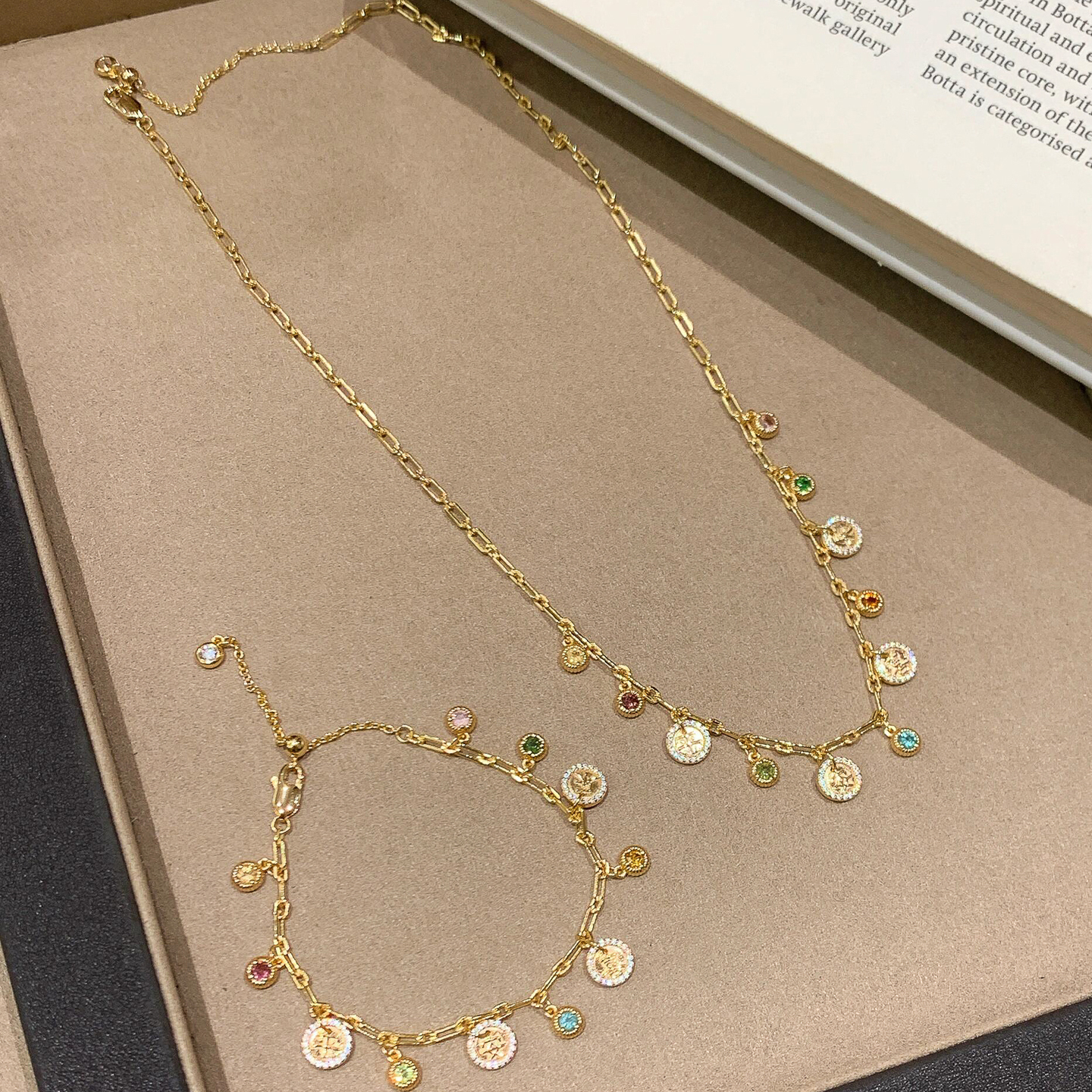 新中式彩虹碧玺项链女配饰