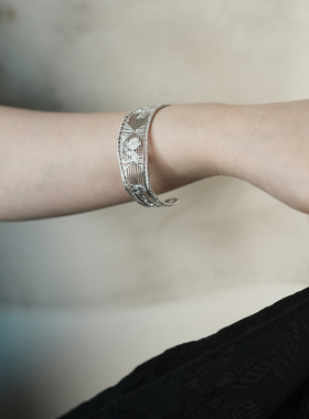 新中式栀子手镯女轻奢小众精致