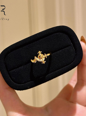 中古vintage金色权杖蛇戒指女