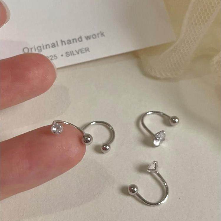 韩系ins风u型仿钻耳钉女