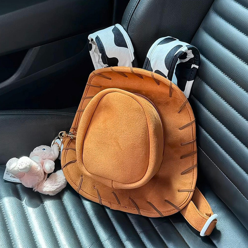 胡迪帽子包双肩包可爱卡通背包学生书包女生2024新款设计感小众