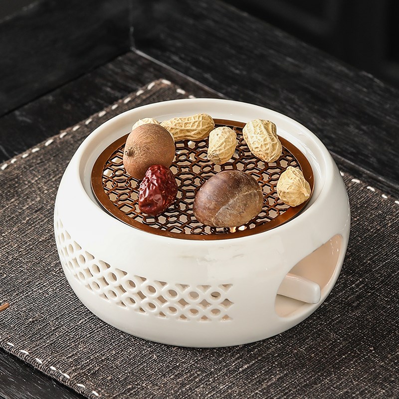 暖茶温茶炉花茶壶蜡烛煮茶炉陶瓷底座加热炉保温明火W烤橘子煮茶