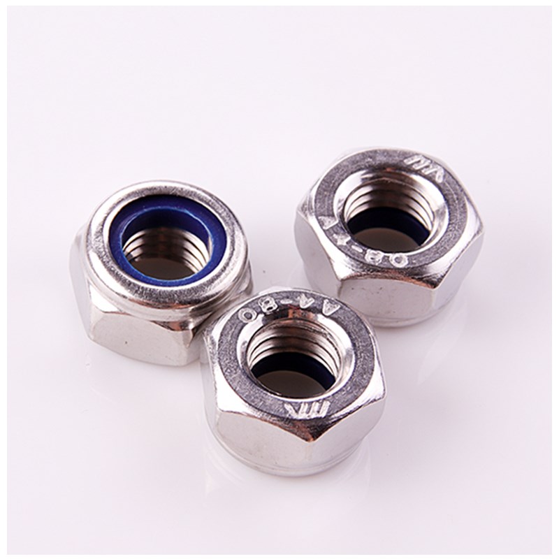 不锈钢30c4美制尼龙自锁螺母316英制锁紧螺帽防松脱8#10#1/4-20UN