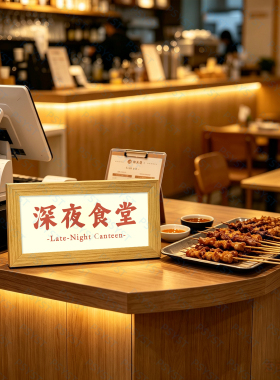 夜市美食文字灯光画夜市美食摆台画男生女生桌面床头氛围感发光画