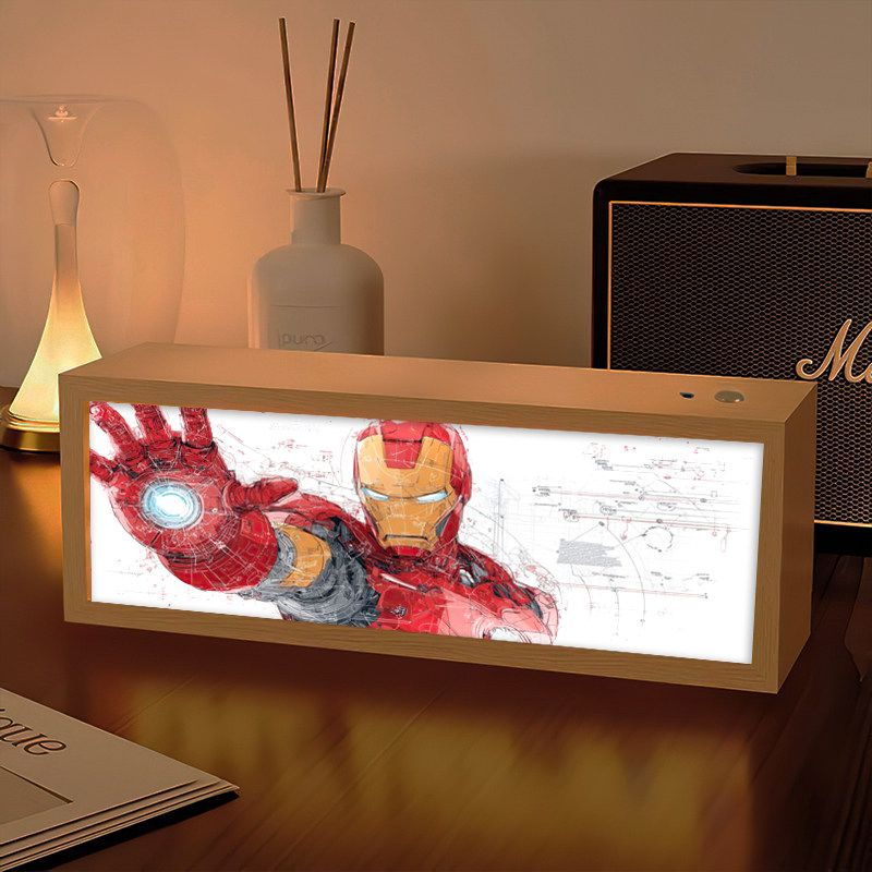 漫威钢铁侠周边灯光画卧室蓝牙音响小夜灯送朋友发光手办礼物摆画,家装灯饰光源,小夜灯,淘宝优惠券,粉丝福利购,淘宝优惠卷