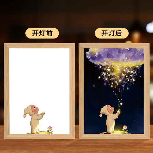 星星人周边镜子灯光画系动漫发光礼物画送朋友卧室音响小夜灯
