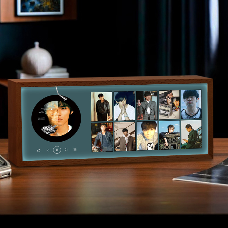 周杰伦专辑封面灯光画送朋友发光礼物摆画卧室床头明星音响小夜灯