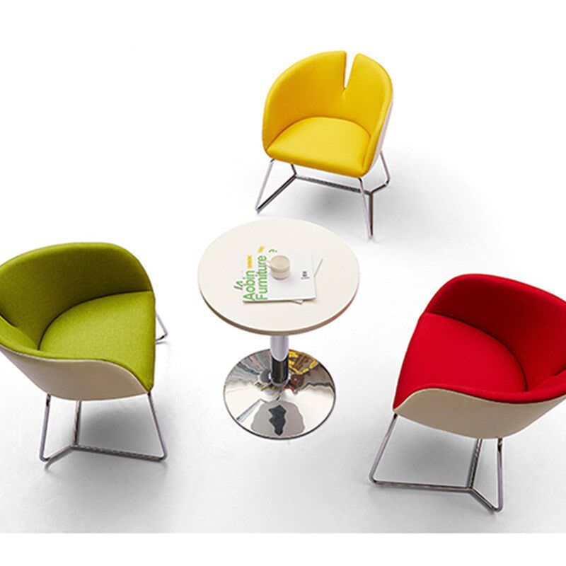 洽谈桌椅组合现代简约接待会客办公培训咖啡休息椅彩色沙发椅