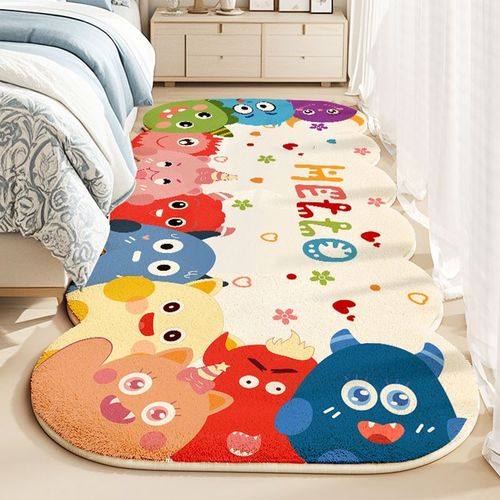 雪之恋卧室床边地垫卡通儿童房地毯彷羊绒长方形飘窗玄关地毯定制