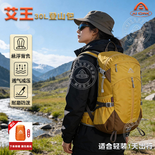 艾王户外登山包30L防泼水男女徒步旅游背包露营双肩背包