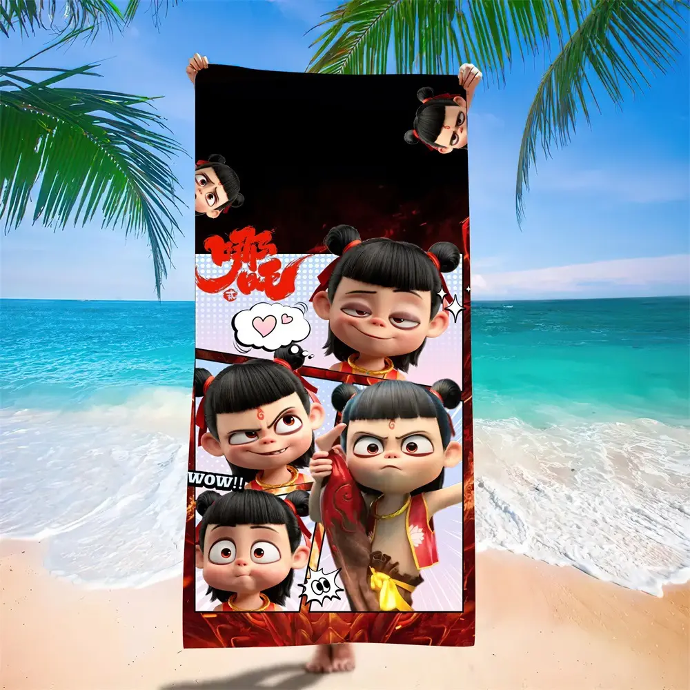 哪吒毛巾儿童小学生洗澡浴巾卡通