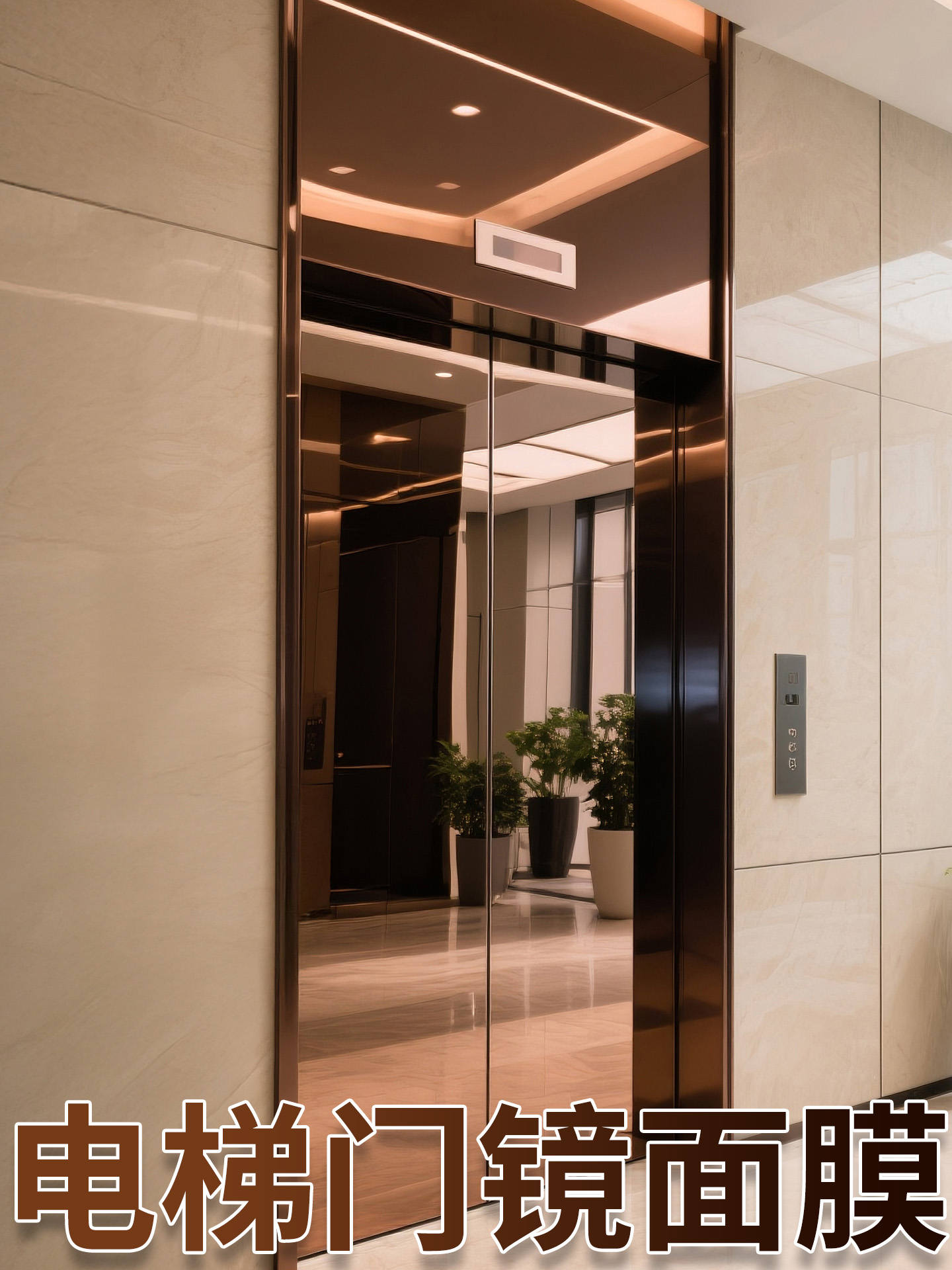 电梯镜面膜高级感彷镜子电梯门装饰贴纸玻璃不锈钢轿厢贴膜自粘厚