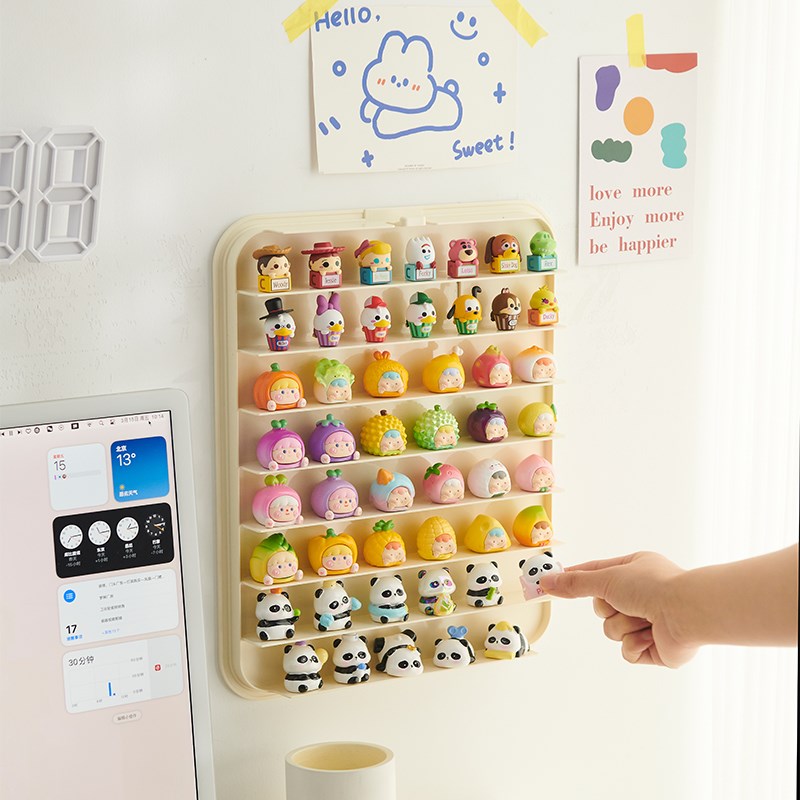 高透萌粒展示盒手办展示柜挂墙收A纳展示架亚克力透明小摆件陈列