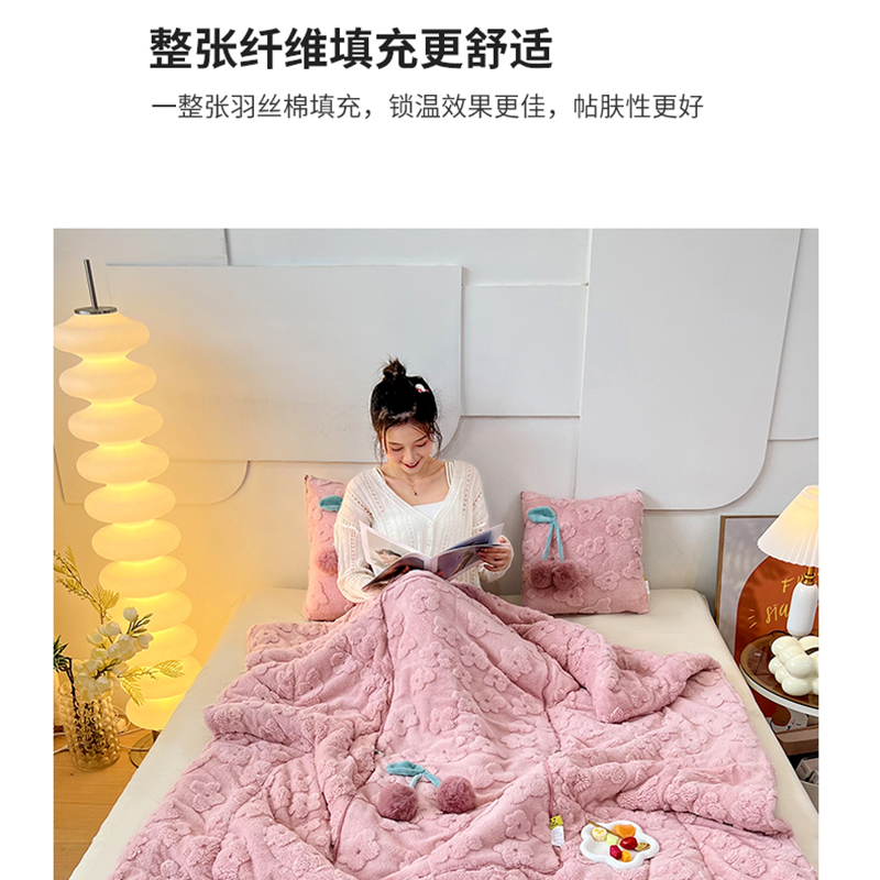 车载抱枕被c子两用加厚保暖办公室午休靠垫加绒纯色毯多功能摺叠