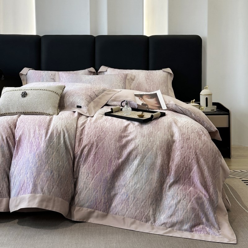 轻奢100S天丝棉数码印花四w件套高端简约床单床盖裸睡四季床上用