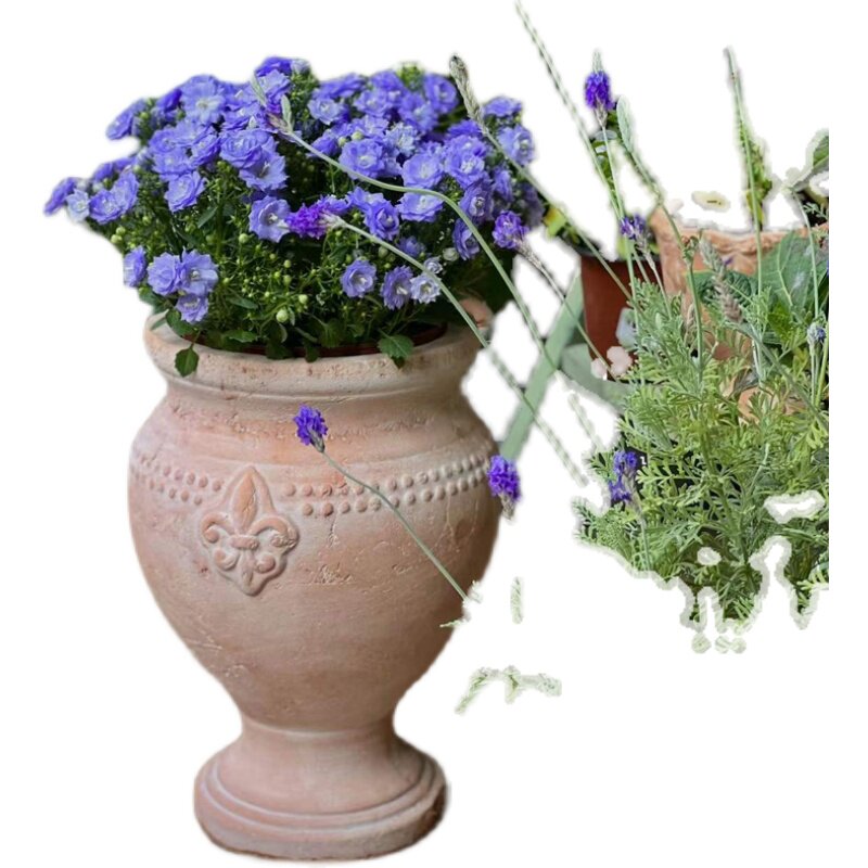 罗马风格复古纯手工粗陶红陶花盆绿植园P林家居种植园艺装饰