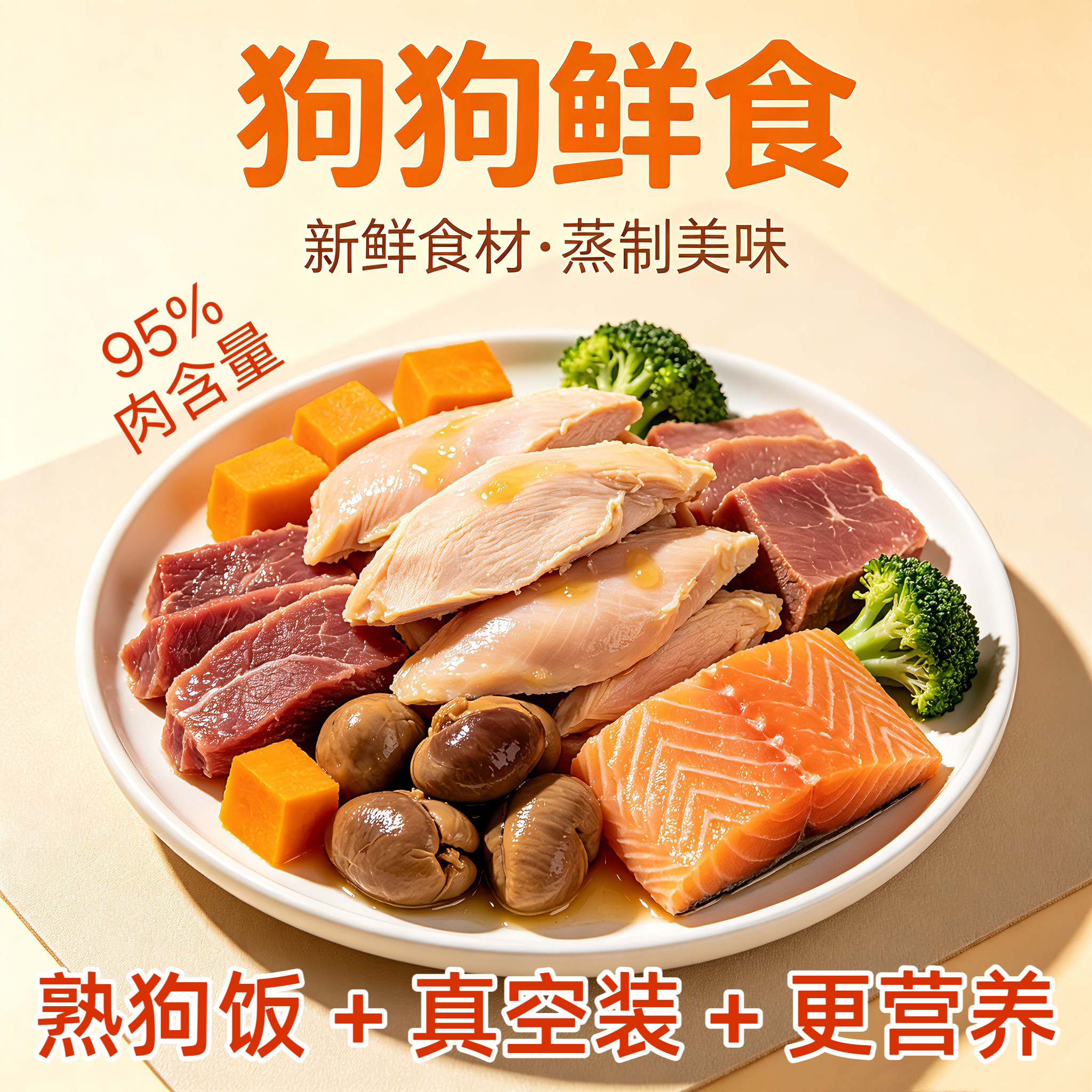 狗狗鲜零食自制狗饭主食湿粮宠物现做鲜粮包挑食去泪痕餐小吃干粮