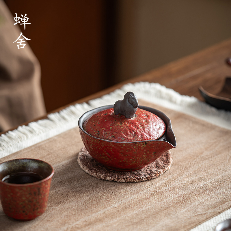 蝉舍满山红小马手抓壶