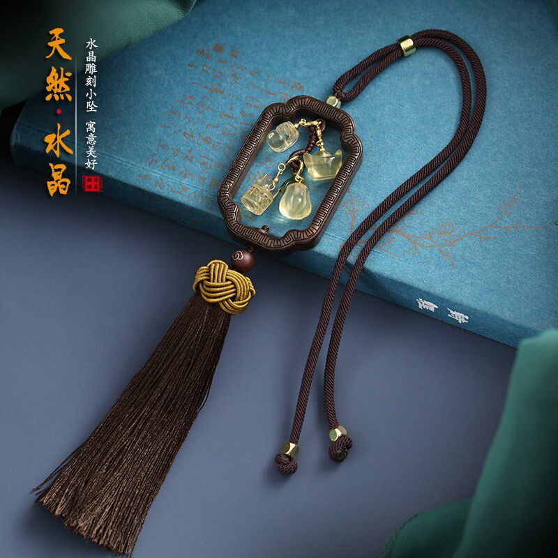 天然黄水晶貔貅汽车挂件车内吊饰男女款平安车载后视镜高档挂饰品