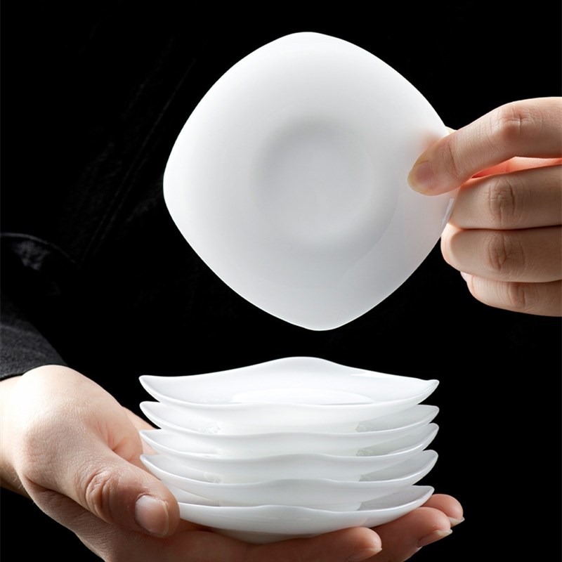 高端冰种冻玉瓷茶杯垫茶道茶艺功夫茶杯托隔热垫茶具零配件羊脂玉