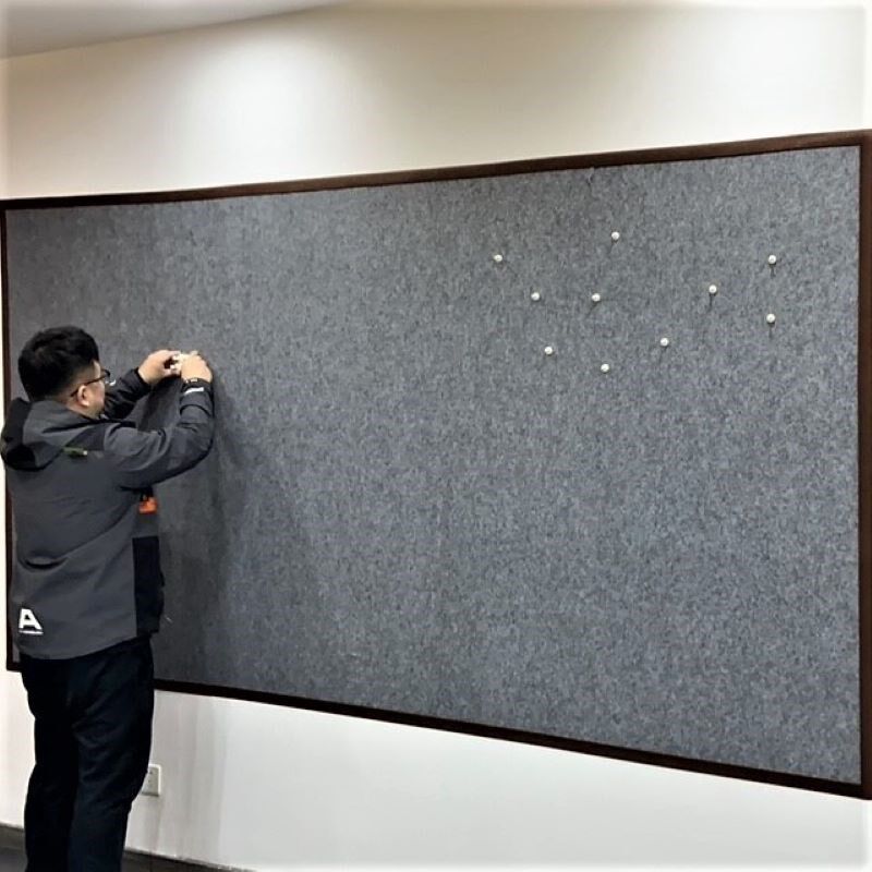 磁吸性毛毡墙面装饰展示墙美术国画磁力铁皮固定作品书画毡墙贴板