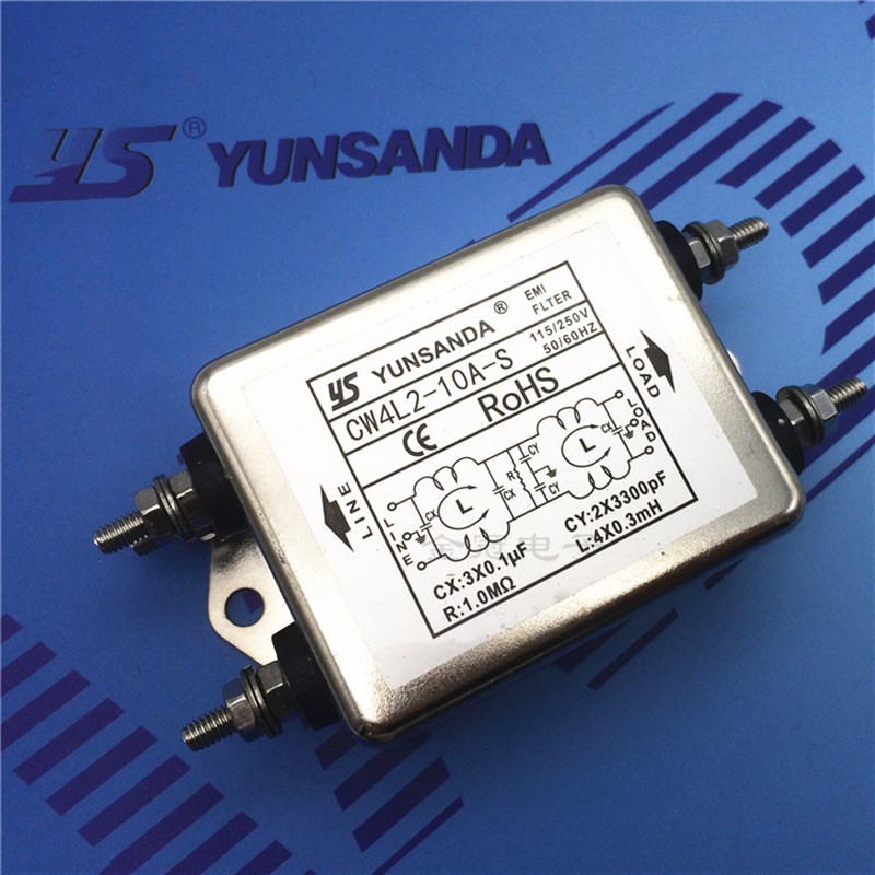 热卖YUNSANDA 电源EMI滤波器CW4L2 10A 20A 6AS双级净化单相220V