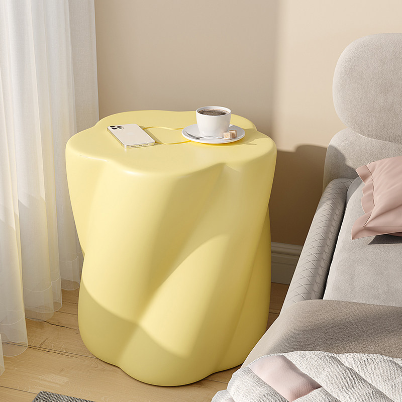 奶油风装饰落地摆件沙发旁边几茶几家居客厅卧室创意高级感牀头柜,家居饰品,落地摆件,淘宝优惠券,粉丝福利购,淘宝优惠卷