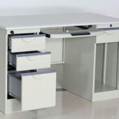 1.4米 钢制办公桌电脑桌铁皮办公室1.2米 70抽屉桌洽谈桌