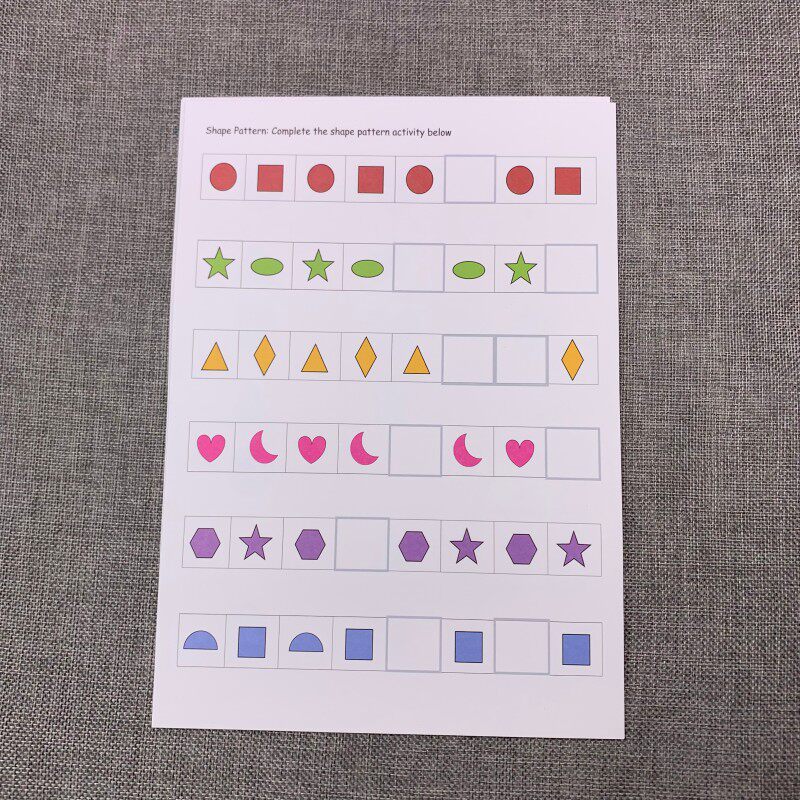 适合4567岁幼儿找规律宝宝涂色 观察力 初步推理能力 模式训练