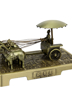 朴器 铜车马兵马俑摆件