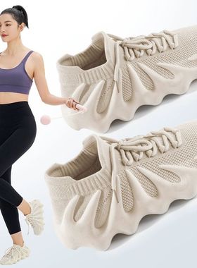 训练鞋女室内健身跳绳厚底瑜伽防滑减震轻便专用软底跑步机运动鞋