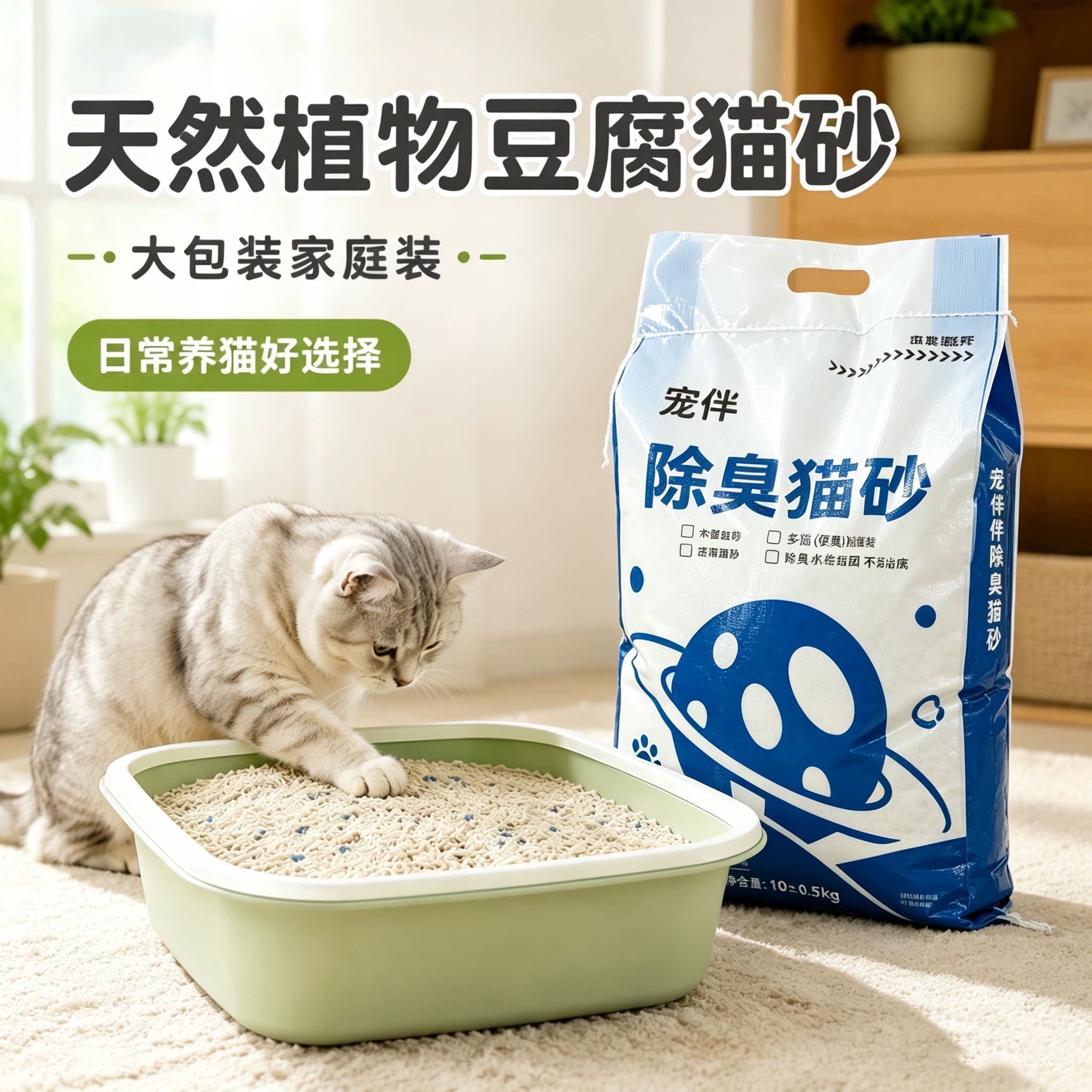 豆腐猫砂除臭吸水易结团大包装