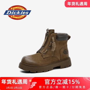 dickies靴子2026新款春秋季儿童马丁靴男童真皮短靴女童男孩童鞋