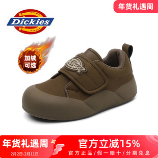 Dickies女鞋2026新款冬季魔术贴加绒棉鞋休闲鞋子女款百搭面包鞋