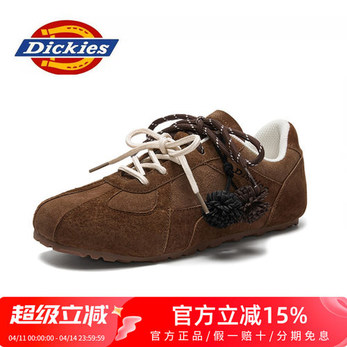 Dickies女鞋2026新款春季薄底休闲鞋女款百搭平底鞋子复古德训鞋