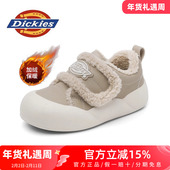 Dickies女鞋 女外穿加绒加厚魔术贴低帮雪地靴 二棉鞋 2026新款 冬季